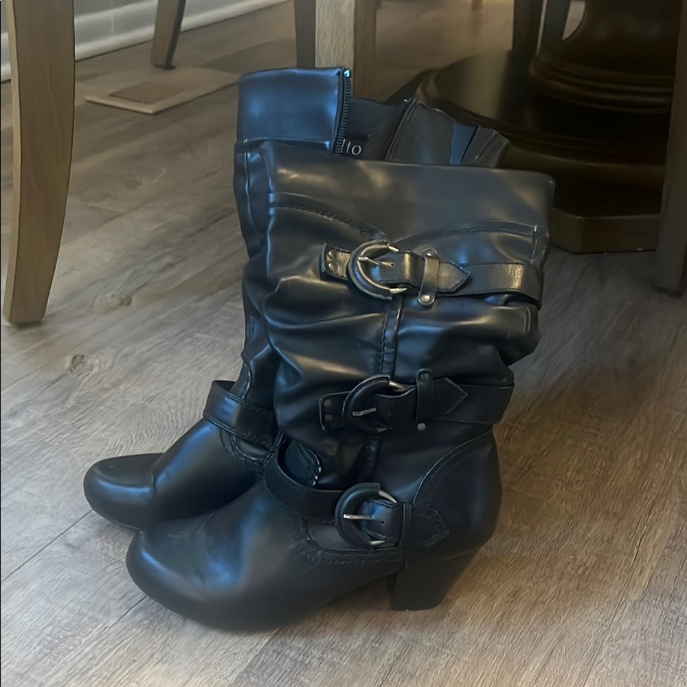 Black Buckle Women's Boots
